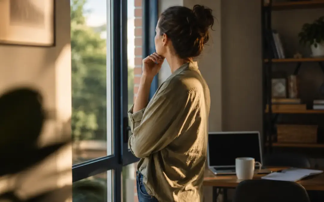 Entrepreneur en réflexion avant de passer à une action importante
